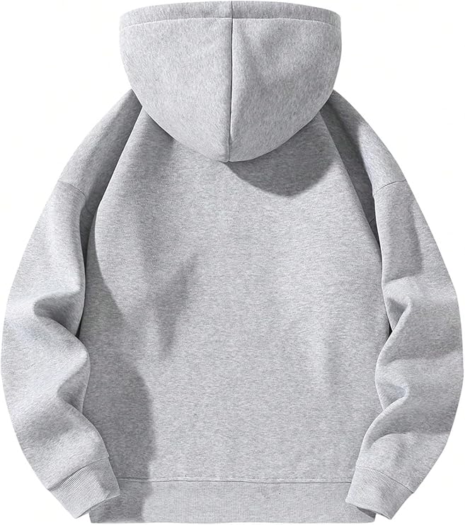 Men's Quarter Zip Hoodies Zip Up Hoodie Long Sleeve Drop Shoulder Sweatshirt Casual Pullover - Image 2