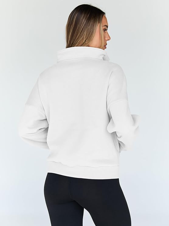 Sweatshirts Quarter Half Zip Pullover Oversized Hoodies Sweaters Comfy Fall Outfits 2025 Winter Clothes - Image 5