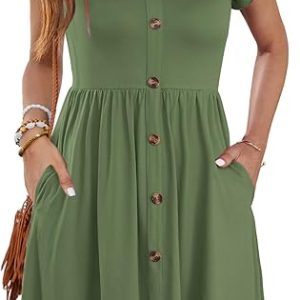 Summer Dresses for Women Beach Boho Sleeveless Vintage Floral Flowy Pocket Tshirt Tank Sundresses
