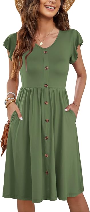 Summer Dresses for Women Beach Boho Sleeveless Vintage Floral Flowy Pocket Tshirt Tank Sundresses