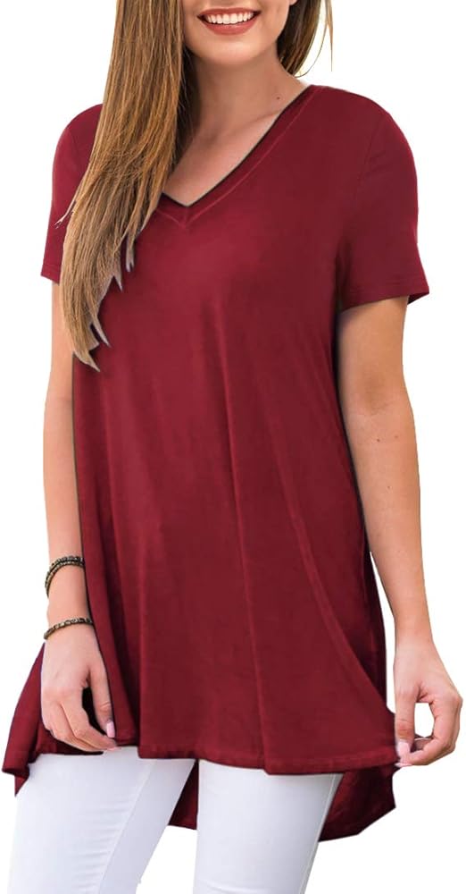 Women's Summer Casual Short Sleeve V Neck